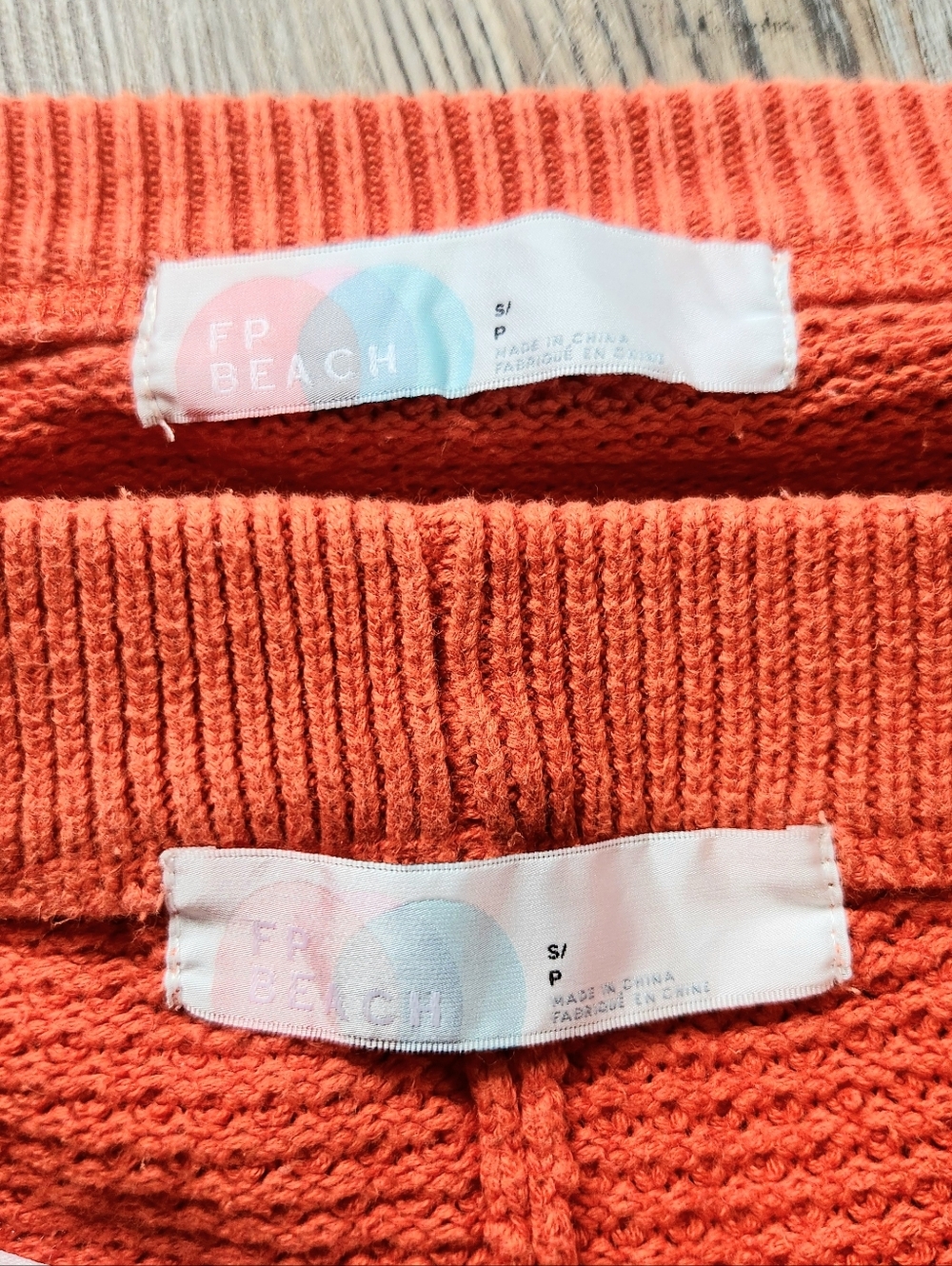 Free People Beach Hailee Waffle Knit Set Womens S Burnt Orange Wide Leg Henley - Picture 12 of 16